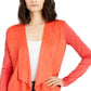 Cardigan feminino de malha aberta frontal INC International Concepts, laranja, tamanho pequeno