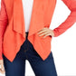 Cardigan feminino de malha aberta frontal INC International Concepts, laranja, tamanho pequeno