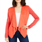 Cardigan feminino de malha aberta frontal INC International Concepts, laranja, tamanho pequeno