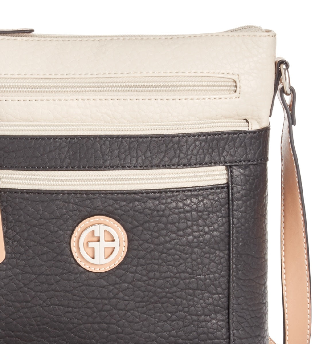 Bolsa tiracolo feminina Giani Bernini Colorblock Pebble, preta, tamanho regular