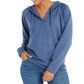 Moletom feminino de manga comprida Style &amp; Co, azul, tamanho grande