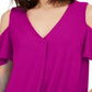 INC International Concepts Blusa feminina com sobrepeliz e ombros descobertos, roxa, tamanho grande