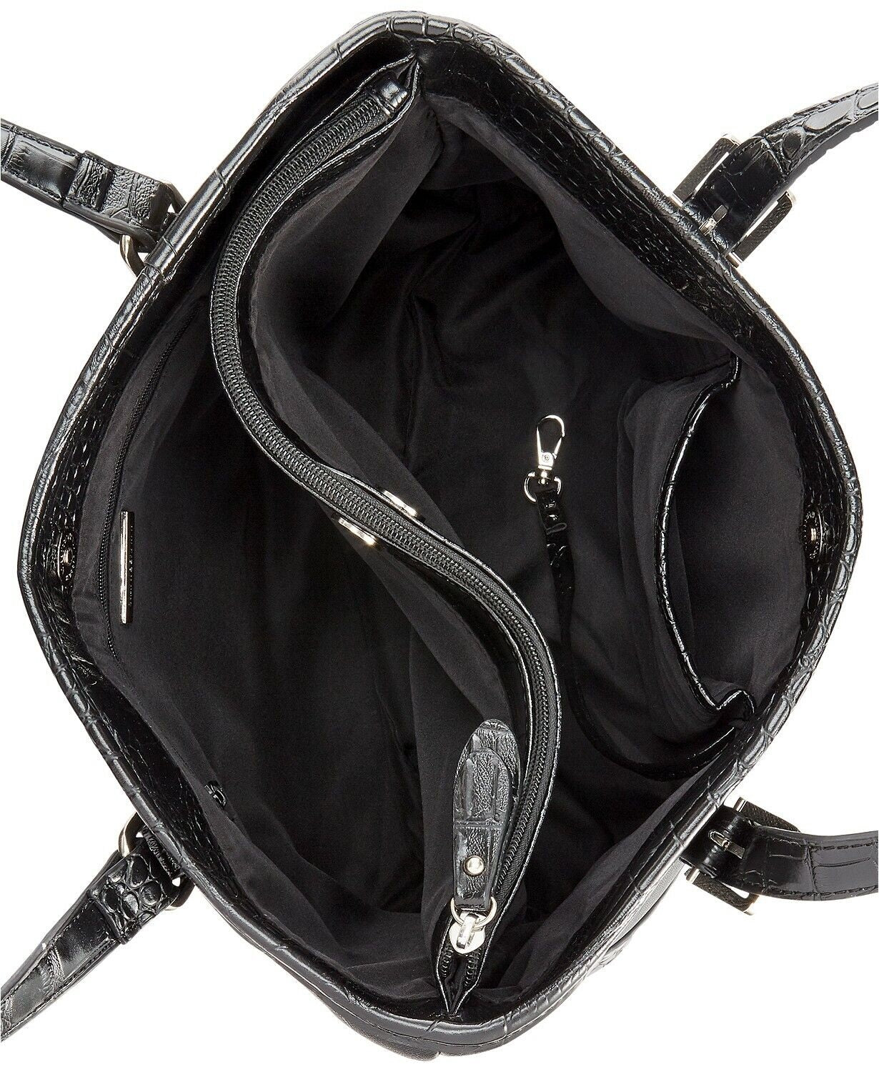 Bolsa tote feminina Giani Bernini Saffiano Croco preta tamanho regular