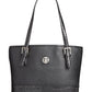 Bolsa tote feminina Giani Bernini Saffiano Croco preta tamanho regular