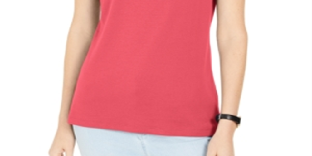 Karen Scott Top Feminino com Acabamento em Ilhós Rosa Tamanho Médio