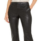 Calça culotte feminina de couro sintético INC International Concepts, preta, tamanho 2