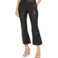 Calça culotte feminina de couro sintético INC International Concepts, preta, tamanho 2