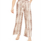 Calça feminina Bar III com estampa de pele de cobra, perna larga, marrom, tamanho pequeno