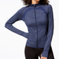 Jaqueta ID Ideology Essentials Performance com zíper feminina, azul, tamanho XX-G