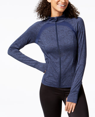 Jaqueta ID Ideology Essentials Performance com zíper feminina, azul, tamanho XX-G