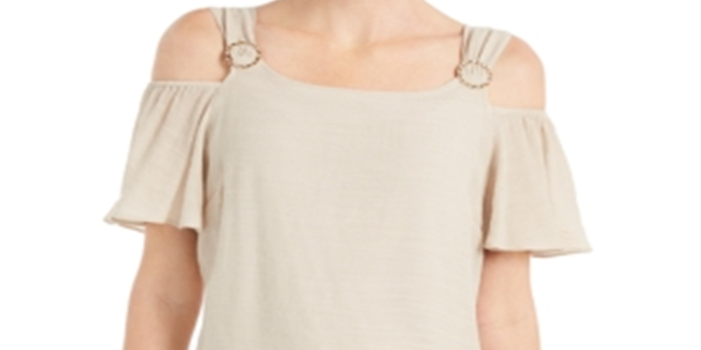 JM Collection Blusa feminina ombro a ombro marrom tamanho X-G