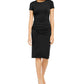 Vestido tubinho lateral franzido feminino INC International Concepts, preto, tamanho médio