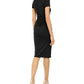 Vestido tubinho lateral franzido feminino INC International Concepts, preto, tamanho médio