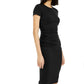 Vestido tubinho lateral franzido feminino INC International Concepts, preto, tamanho médio