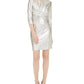 Vestido feminino com torção frontal metálica da INC International Concepts, cinza, tamanho X-S