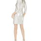 Vestido feminino com torção frontal metálica da INC International Concepts, cinza, tamanho X-S