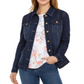 Jaqueta jeans feminina Charter Club com 4 bolsos, azul, tamanho pequeno