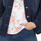 Jaqueta jeans feminina Charter Club com 4 bolsos, azul, tamanho pequeno