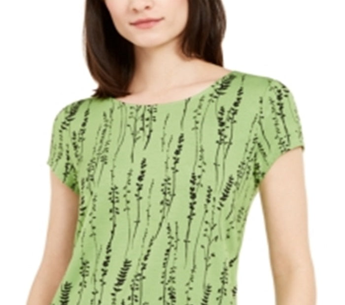 Camiseta feminina estampada Alfani verde tamanho X-Large