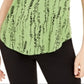 Camiseta feminina estampada Alfani verde tamanho X-Large