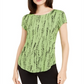 Camiseta feminina estampada Alfani verde tamanho X-Large