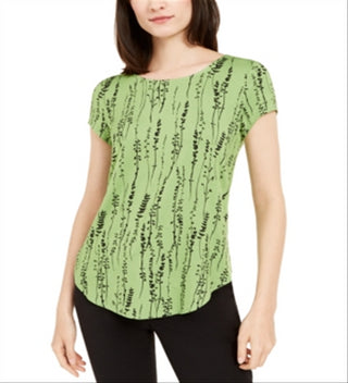 Camiseta feminina estampada Alfani verde tamanho X-Large