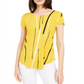 Camiseta feminina estampada Alfani amarela - tamanho grande