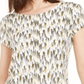 Camiseta feminina estampada Alfani preta tamanho XX-G