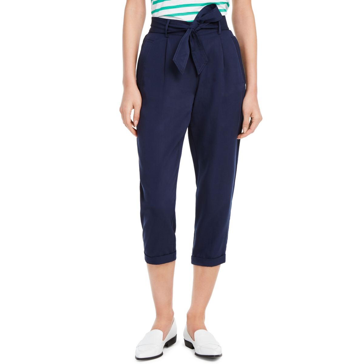 Calça Paperbag Cropped Feminina Maison Jules Azul Tamanho XXS