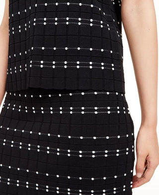 Suéter texturizado feminino Alfani de manga curta, preto, tamanho XX-G