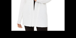 Cardigan texturizado aberto frontal feminino Alfani, branco, tamanho XS