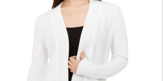Cardigan texturizado aberto frontal feminino Alfani, branco, tamanho XS