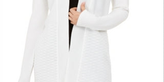 Cardigan texturizado aberto frontal feminino Alfani, branco, tamanho XS