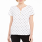 Camiseta Henley com estampa de abelha feminina Karen Scott, branca, tamanho médio
