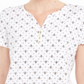 Camiseta Henley com estampa de abelha feminina Karen Scott, branca, tamanho médio