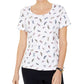 Blusa feminina Karen Scott com estampa de libélula, branca, tamanho XX-G