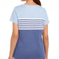 Karen Scott Tara Colorblocked Listras Rebite Top Feminino Azul Tamanho X-S