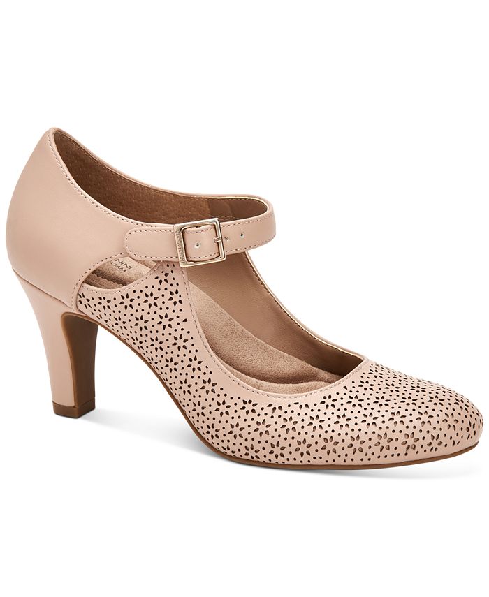 Giani Bernini Velmah 2 Salto Mary Jane de Couro Sintético com Biqueira Amêndoa Rosa Tamanho 9,5M