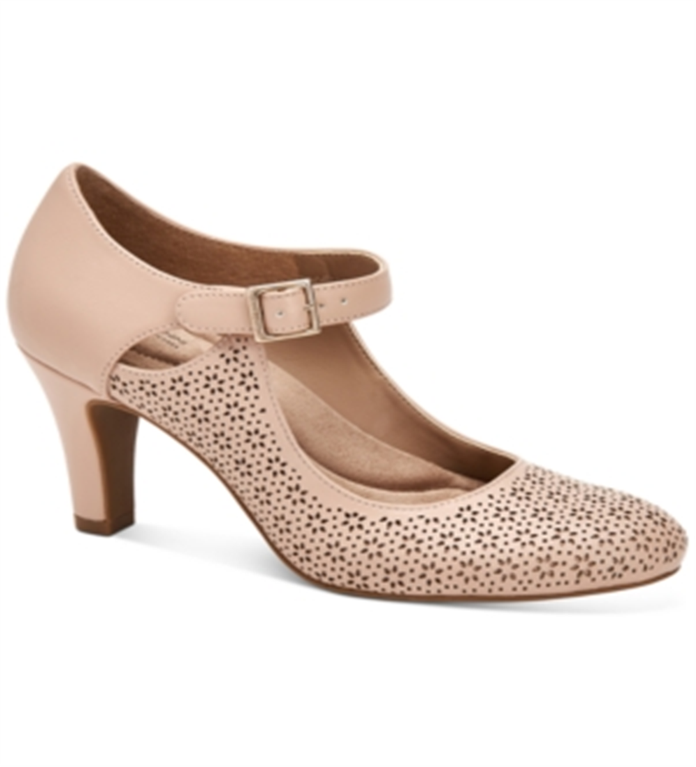 Giani Bernini Velmah 2 Salto Mary Jane de Couro Sintético com Biqueira Amêndoa Rosa Tamanho 9,5M