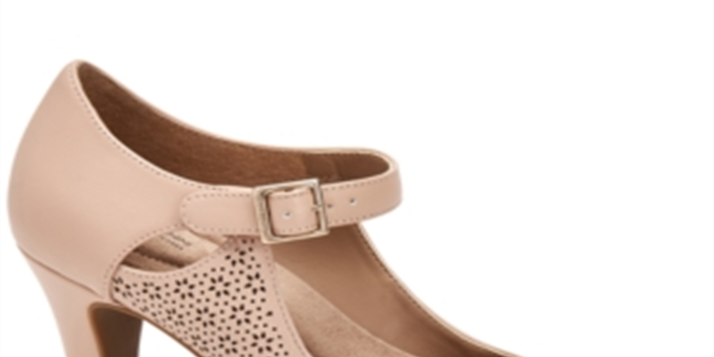 Giani Bernini Velmah 2 Salto Mary Jane de Couro Sintético com Biqueira Amêndoa Rosa Tamanho 9,5M