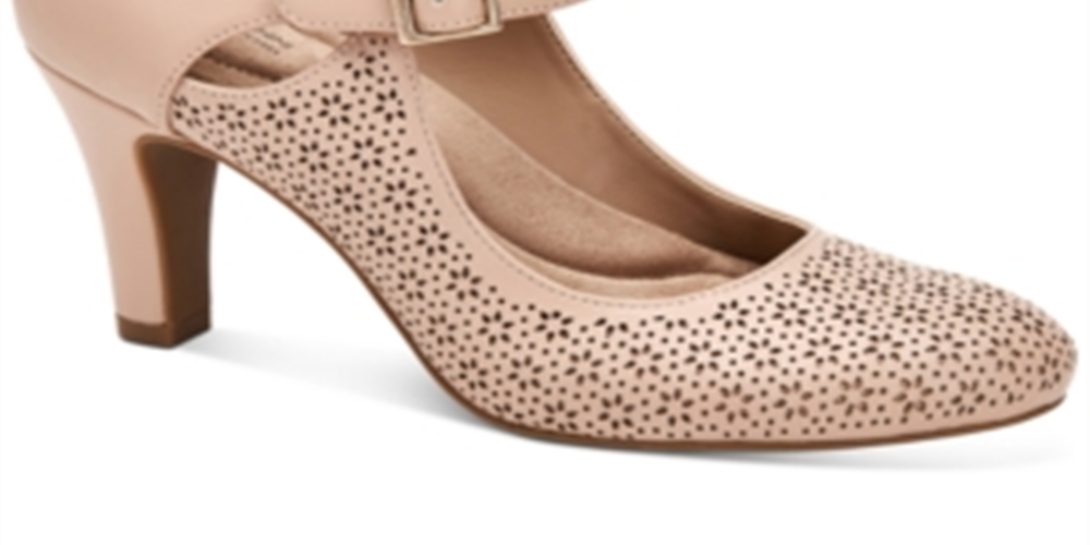 Giani Bernini Velmah 2 Salto Mary Jane de Couro Sintético com Biqueira Amêndoa Rosa Tamanho 9,5M