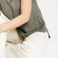 Blusa feminina Bar III com decote em V e malha mista, tamanho X-S