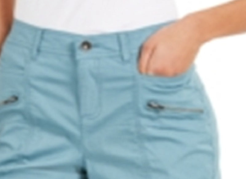 Shorts cargo feminino com bolso e zíper Style &amp; Co, azul, tamanho 10