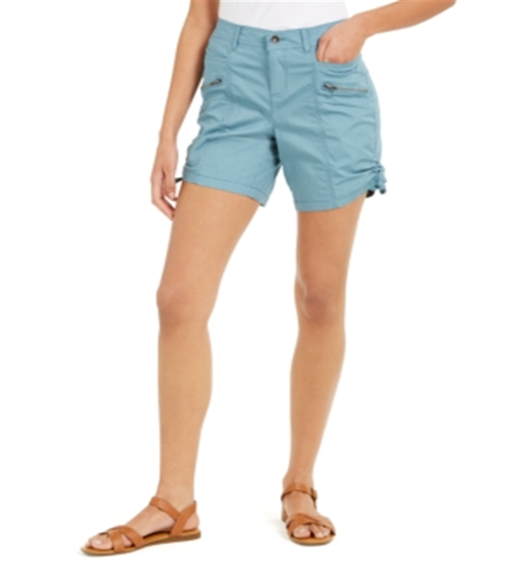Shorts cargo feminino com bolso e zíper Style &amp; Co, azul, tamanho 10