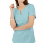 Karen Scott Blusa Feminina Azul Tecido Gola Dividida Tamanho P