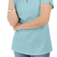 Karen Scott Blusa Feminina Azul Tecido Gola Dividida Tamanho P