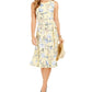 Vestido de malha MIDI com estampa floral feminino Charter Club, amarelo, tamanho extragrande