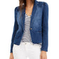 Blazer feminino com manga bufante da INC International Concepts, azul, tamanho médio
