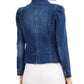 Blazer feminino com manga bufante da INC International Concepts, azul, tamanho médio