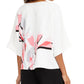 Blusa feminina Alfani com estampa e amarração lateral, rosa, tamanho médio